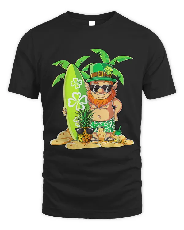 Cute Pineapple Leprechaun Hawaiian Surfing St Patricks Day