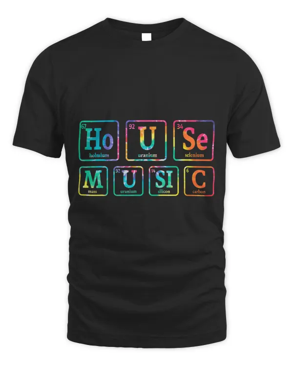 Tie Dye Periodic Table Chemical Elements House Music DJ