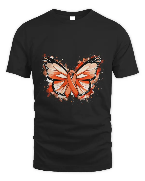 Leukemia Awareness Gifts Orange Ribbon Butterfly