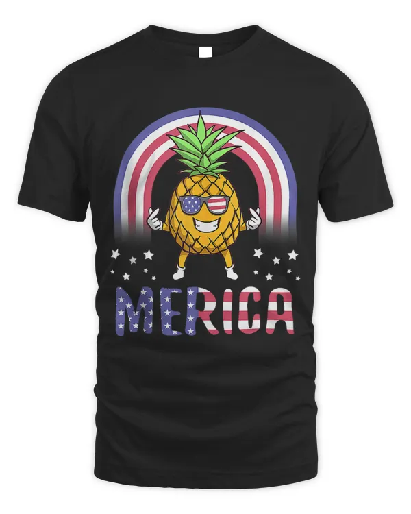 Pineapple USA American Flag 4th of July Patriotic