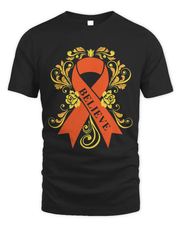 Believe Orange Ribbon Leukemia Awareness Cancer Patient Gift