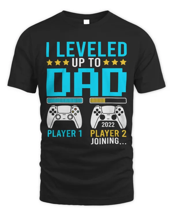 Mens I Leveled Up To Dad Gamer Apparel Fun New Daddy Video Games