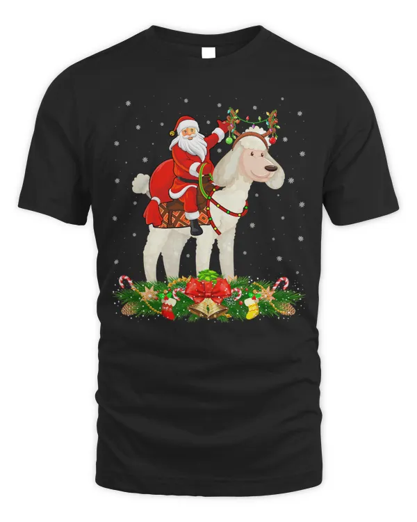 Poodles Xmas Funny Santa Riding Christmas 84 Poodle dog