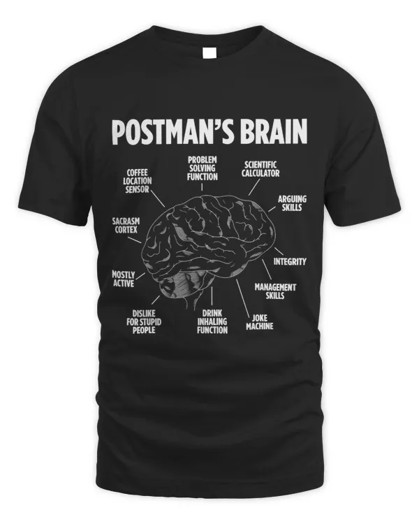 Mens Postmans Brain Funny Postal Worker Letter Carrier
