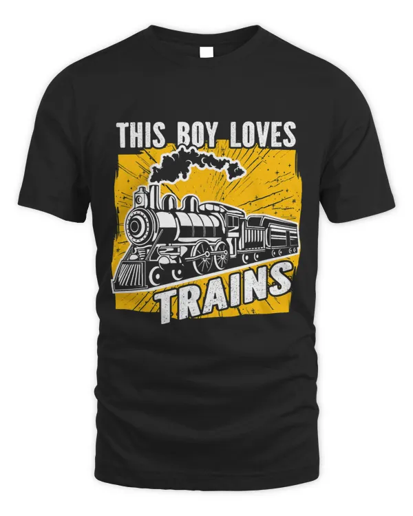 This Boy loves Trains Locomotive Train