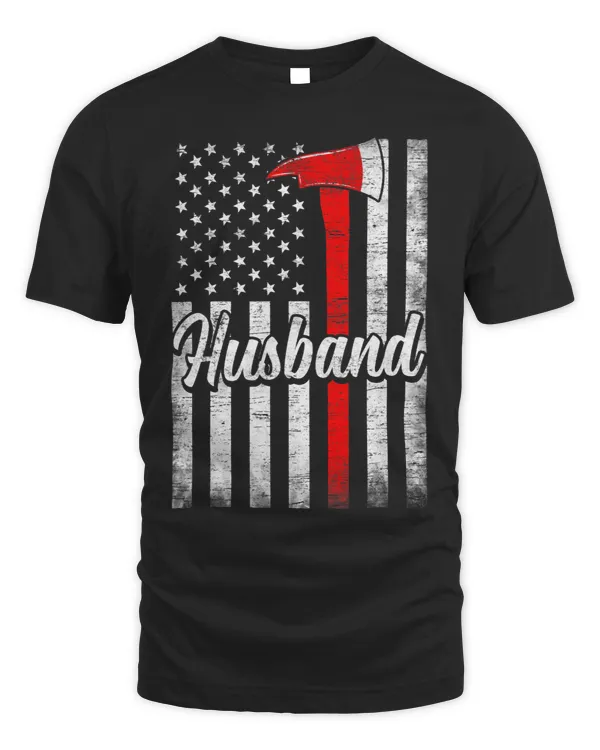 Funny American Flag Firefighter Husband Fireman Couple