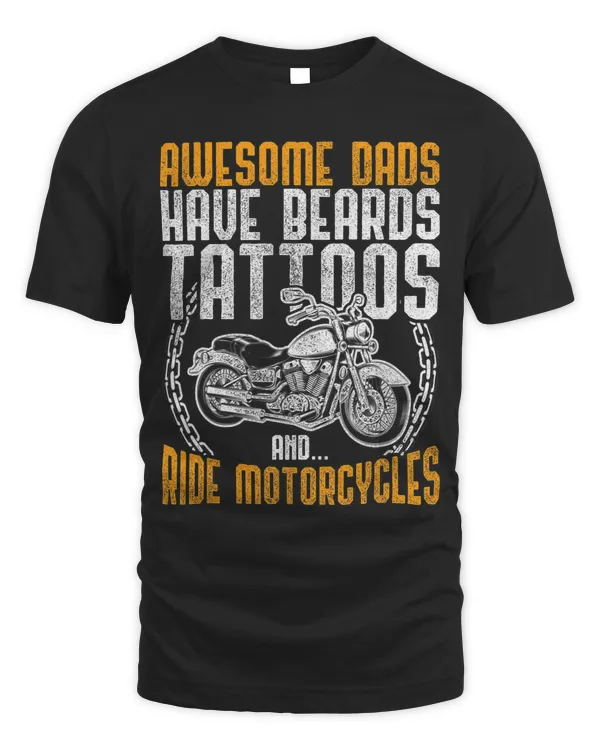 Awesome Dads Have Beards And Ride Motorcycles Tattoo