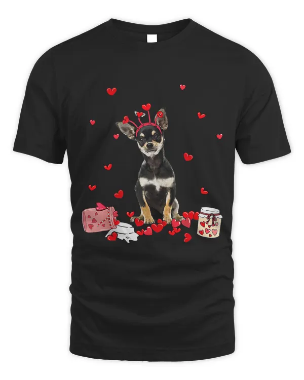 Chihuahuas Black White Chihuahua With Heart Shape Valentine Chihuahua Dog