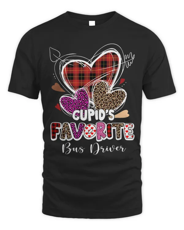 Cupids Favorite School Bus Driver Red Plaid Valentines Day