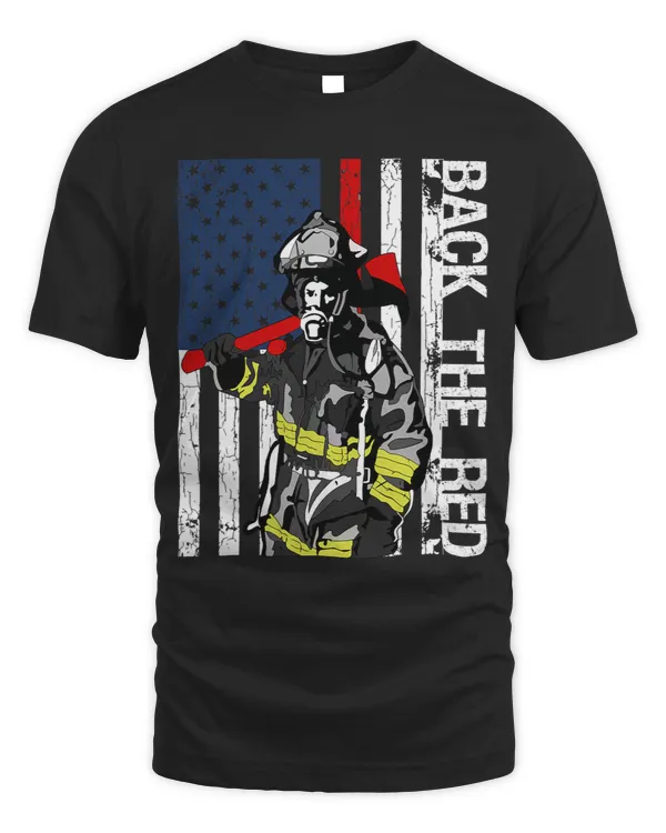 Back The Red Firefighter USA Flag Fire Department Brigade