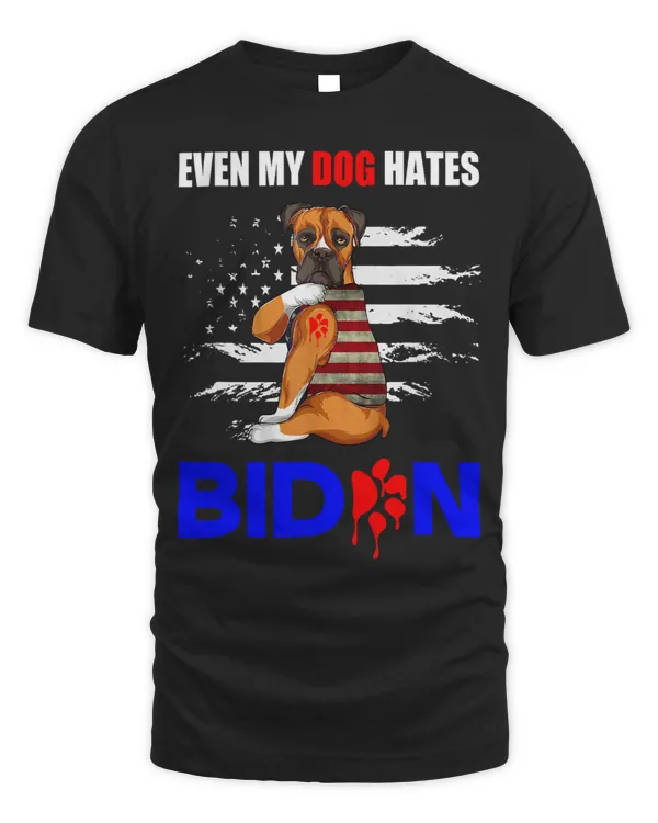 Boxer Even My Dog Hates Biden USA Flag Boxer Boxers Dog