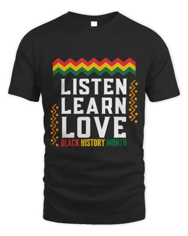Listen Learn Love Black History Month African American Afro