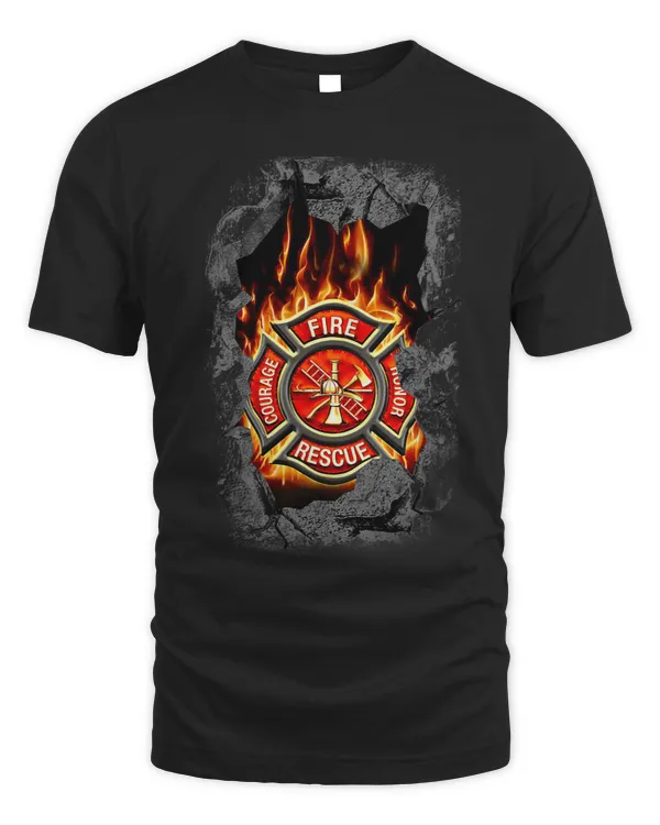 Firefighter Vintage Fire Rescue Courage Honor Fire Fighter
