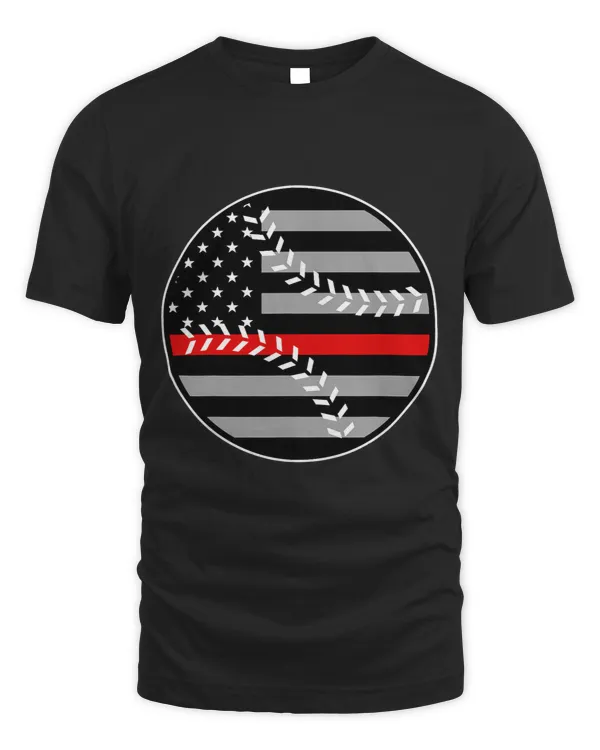 American Flag Red Line Baseball Patriotic Firefighter