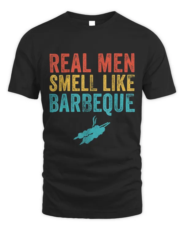 Real Men Smell Like Barbecue Vintage Funny BBQ Grilling