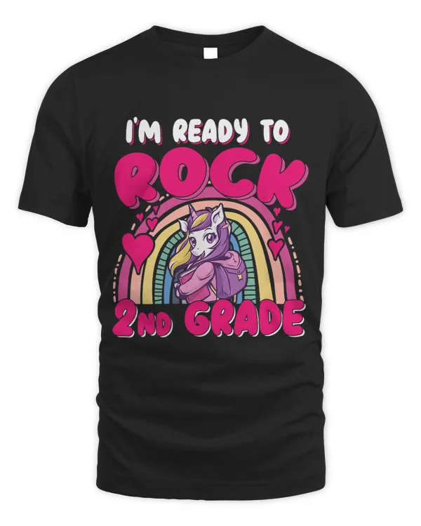 Back To School Im Ready To Rock Second Grade Unicorn Girls