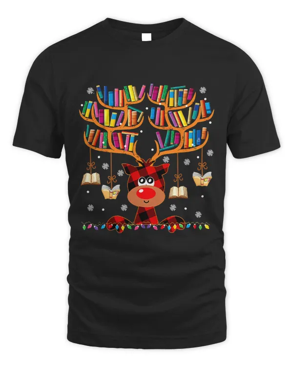 Christmas Library Red Deer Gift For Librarian And Book Lover