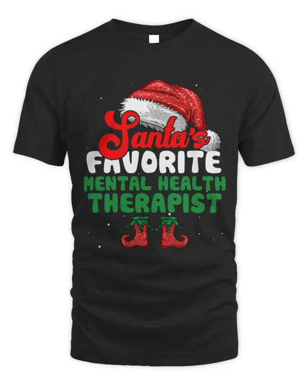 Funny Santas Favorite Mental Health Therapist Christmas