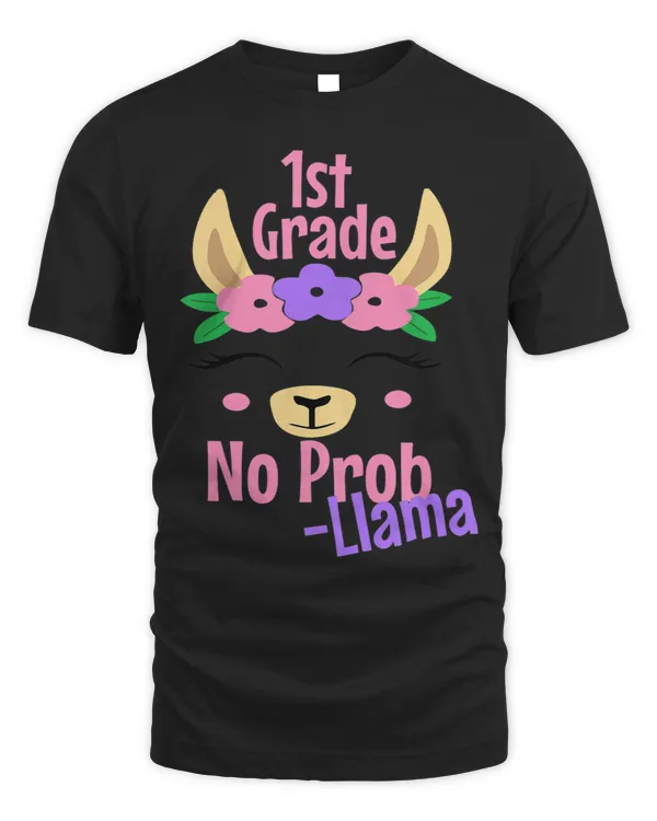 Kids Llama Pink Unicorn Elementary Back To School 1st Grade Girl