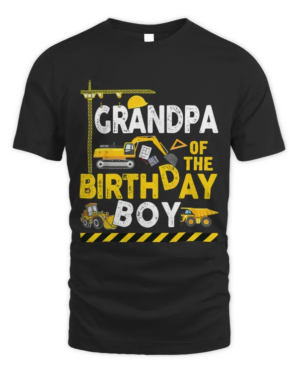 Mens Grandpa of the Birthday Boy Construction Worker Bday Party