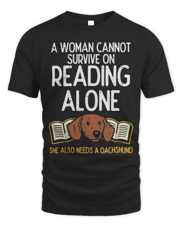 Woman Reading Dachshund Books Librarian Sausage Dog Gift