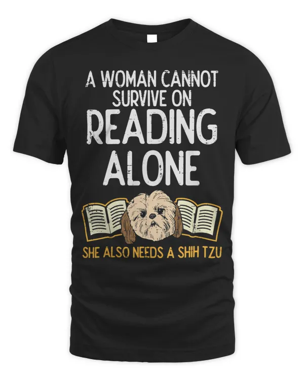 Womens Woman Book Librarian Reading Shih Tzu Dog Book Women Gift