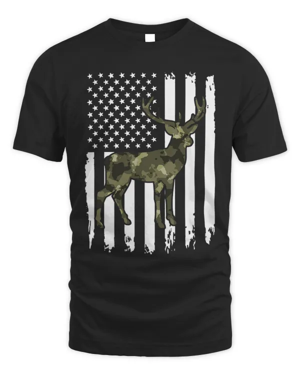 Whitetail Buck Deer Hunting American Camouflage Flag