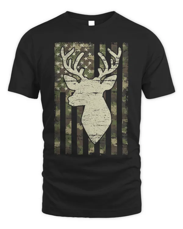 Whitetail Buck Deer Hunting American Camouflage USA Flag