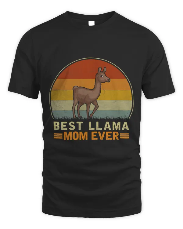 Womens Best Llama Mom Ever Retro Vintage Llama Lover Mommy