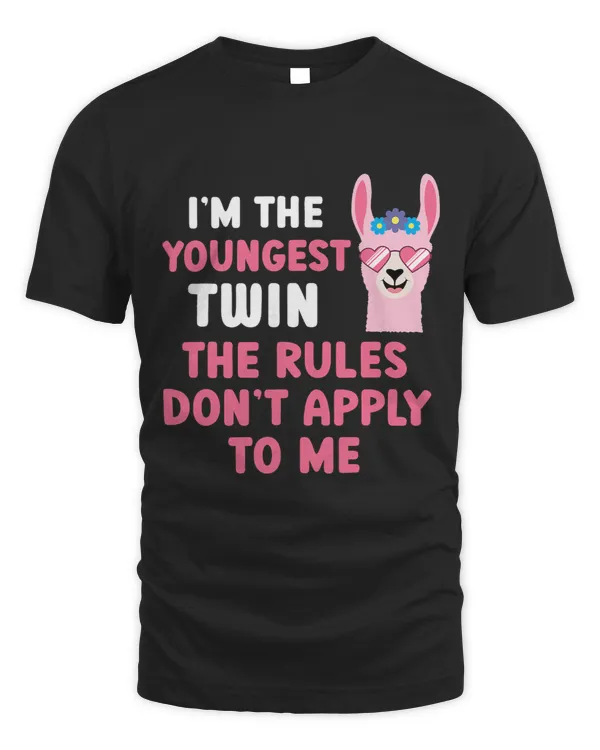Youngest Twin The Rules Dont Apply To Me Cute Llama Twins