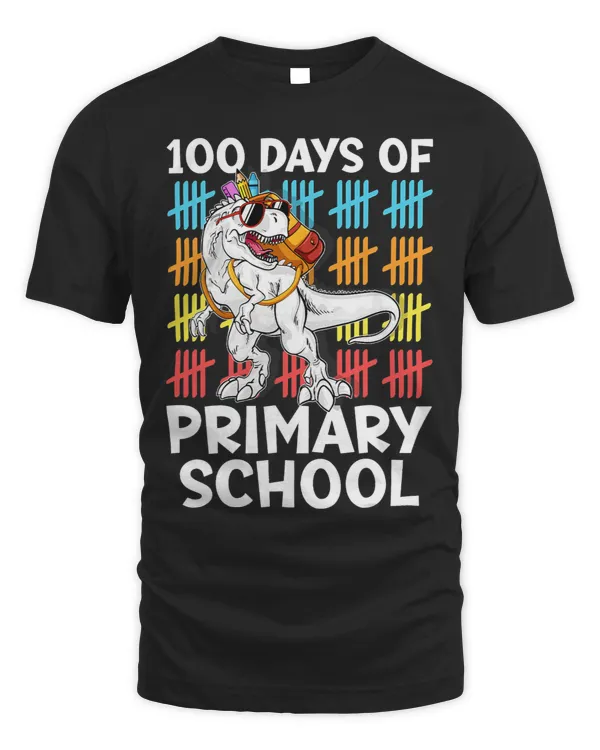 100th Day of School TRex Dinosaur PrimarySchool Student Kid
