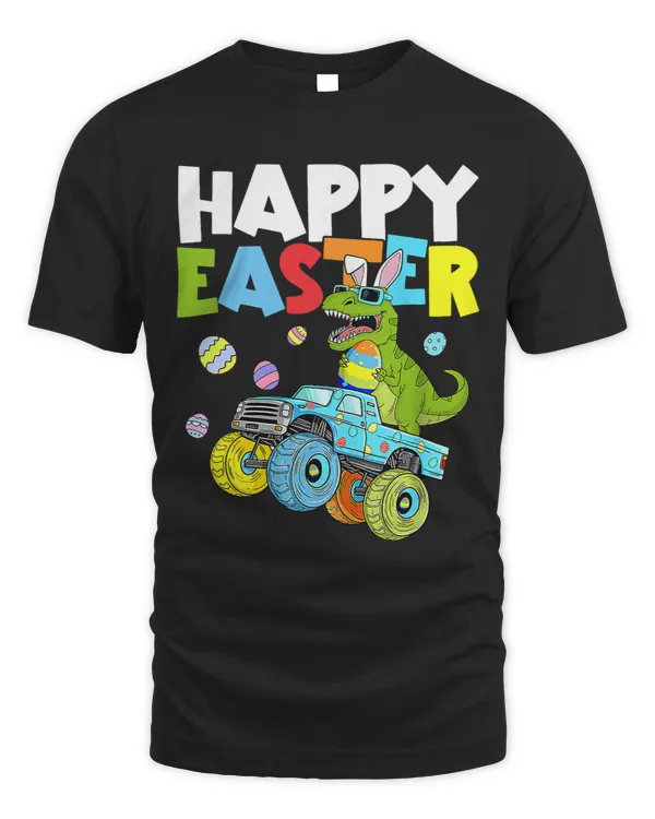 Happy Easter Monster Truck Boys Dinosaur Bunny