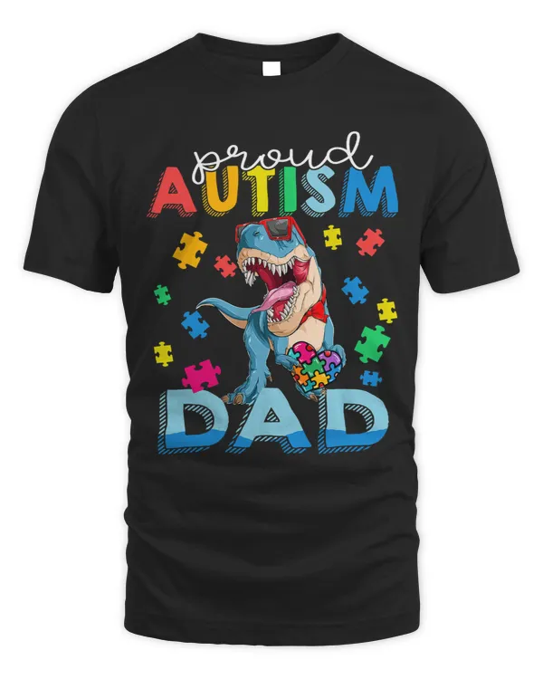 Proud Autism Dad Dinosaur Autism Awareness