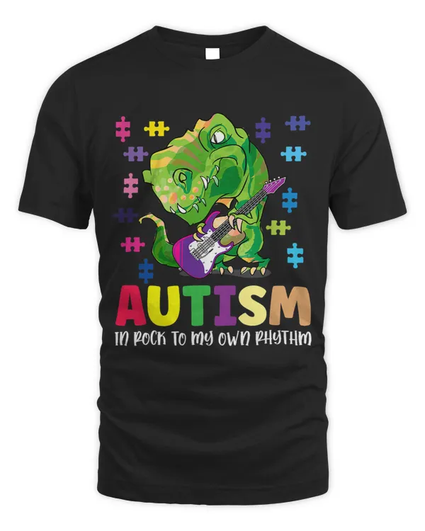 Proud Autism Rock My Own Rhythm Dinosaur Music Lover