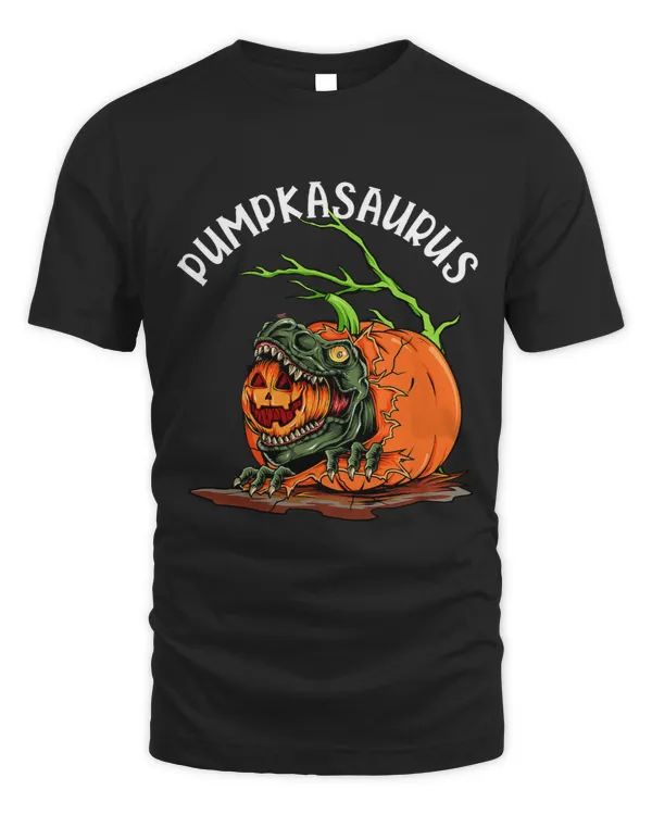 Pumpkasaurus Funny Halloween Scary Dinosaur With Pumpkin