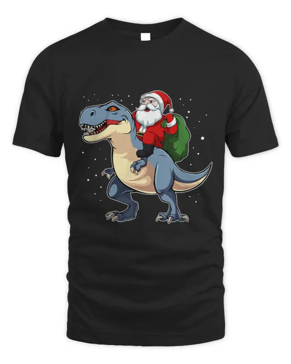 Santa Riding Dinosaur Funny Xmas Tree Magic Lover Fan