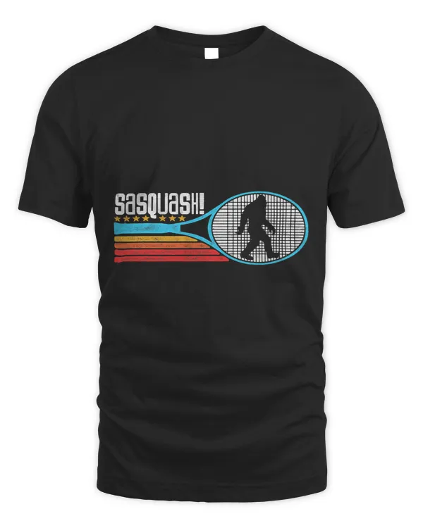 Sasquash Funny Bigfoot Squash Player 80s Retro