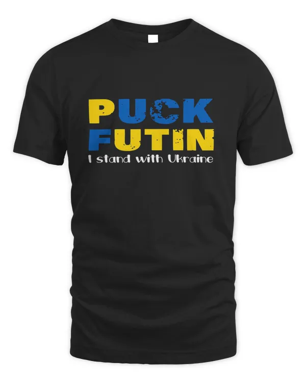I Stand With Ukraine Puck Futin Ukrainian Lover Support T-Shirt