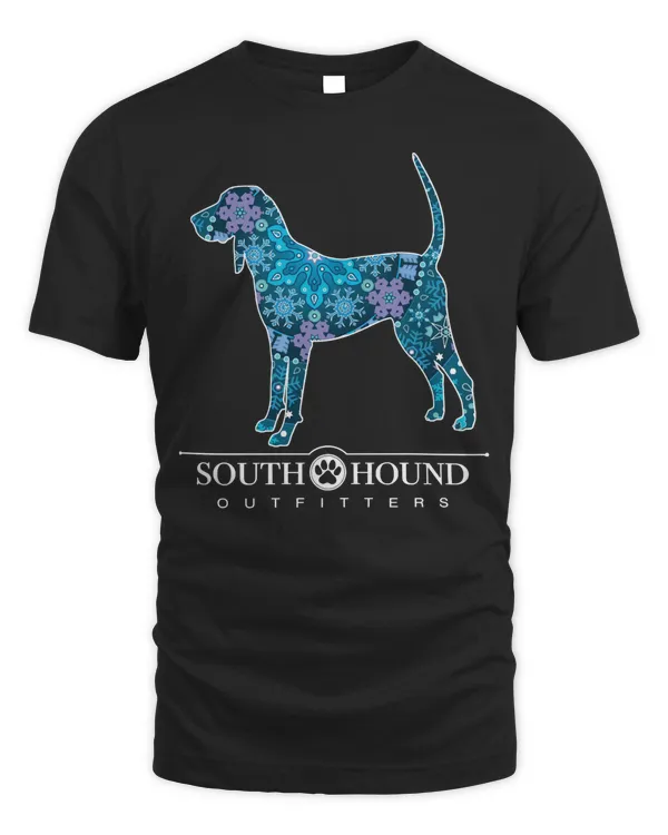 Redtick, Bluetick Coonhound Dog, Bohemian Snowflake Pattern Long Sleeve T-Shirt