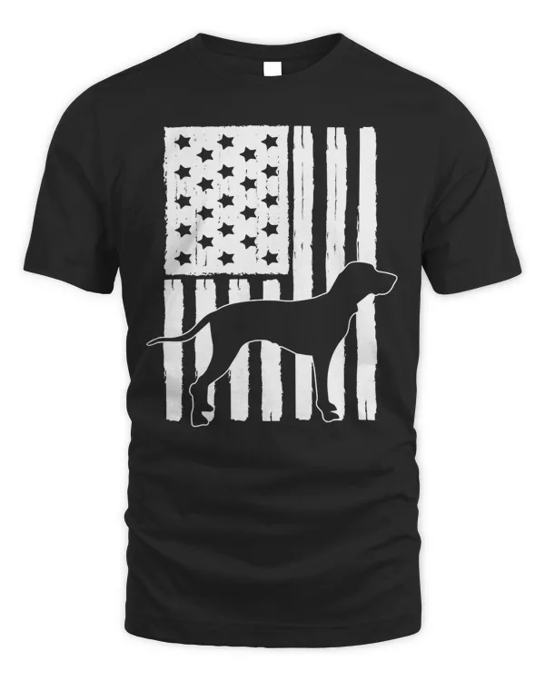 USA American Flag Bluetick Coonhound Dog Lover Theme Design T-Shirt