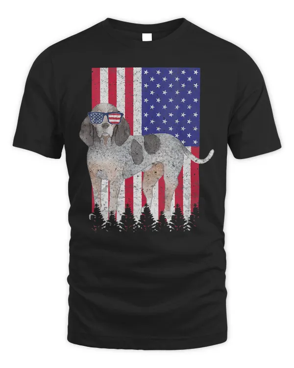 Womens Bluetick Coonhound Patriotic Dog USA Pride American Flag V-Neck T-Shirt