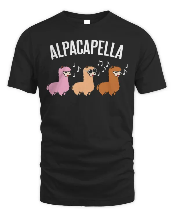 Alpacapella Cute woolly Acapella Alpaca Musician T-Shirt
