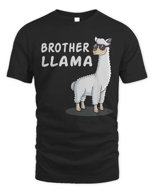 Brother Llama Matching Family Birthday Alpaca with glasses T-Shirt
