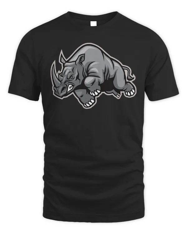 Charging Rhino T-Shirt Chubby Rhinoceros Tshirts For Men Tee
