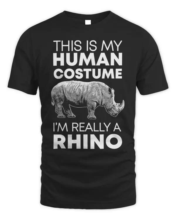 Funny Human Costume Rhino Vintage Rhinoceros Love T-Shirt