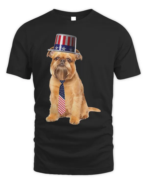 Brussels Griffon 4th Of July Dog In Top Hat and Tie Premium T-Shirt