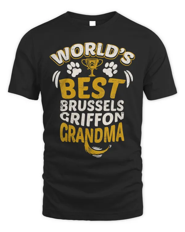Womens World's Best Brussels Griffon Grandma Granddog V-Neck T-Shirt