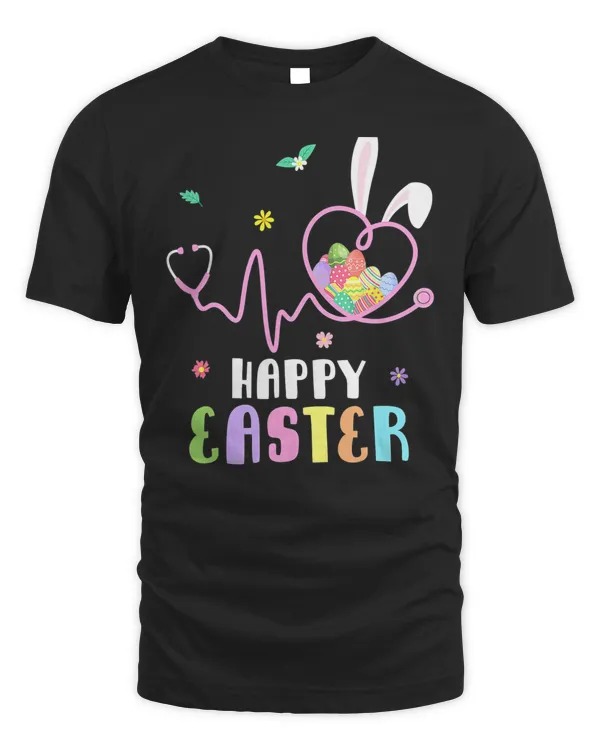 Bunny Nurse Stethoscope Happy Easter Eggs Rabbit Nurses T-Shirt