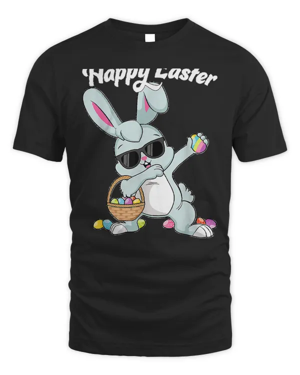 Dabbing Rabbit Happy Easter Day Eggs Dab Boys Girls Kids T-Shirt