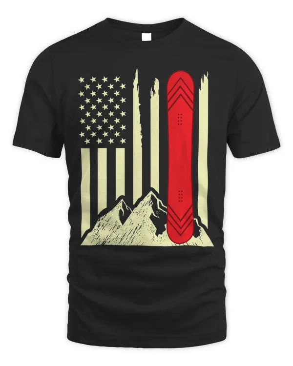 Snowboarding Skiing Snowboard American Flag Snowboarder